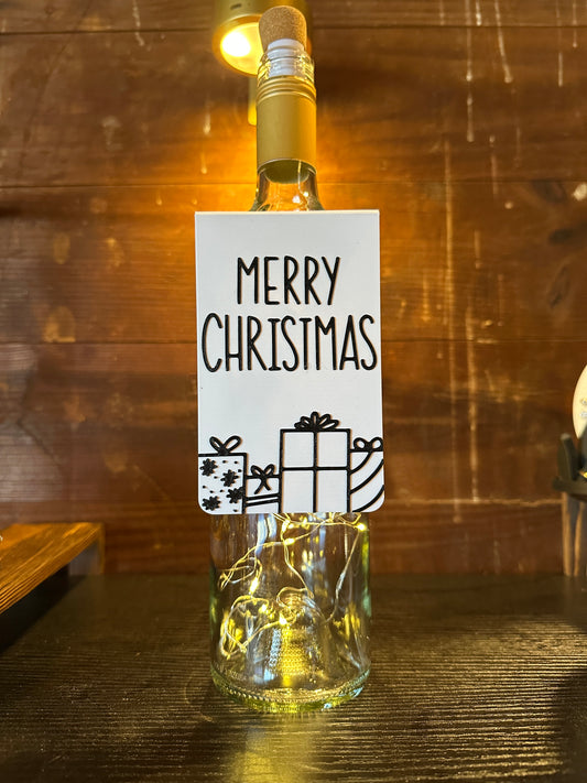 The "Merry Christmas" Gift Cluster Wine Tag