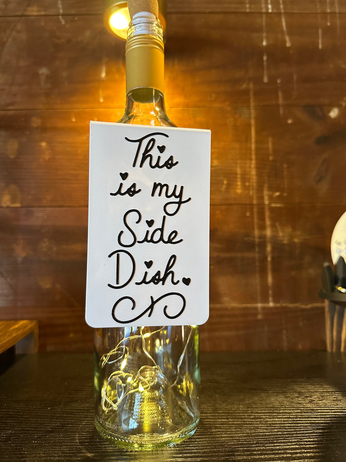 The Contribution Tag "This Is My Side Dish. Cheers!" Wine Tag